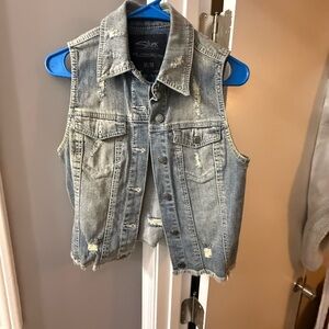 Silver Jeans Distressed Denim Vest